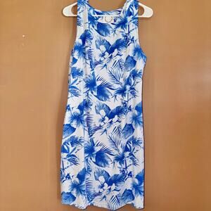 Women's Blue Floral Beach Coverall Maxi Dress - One Size